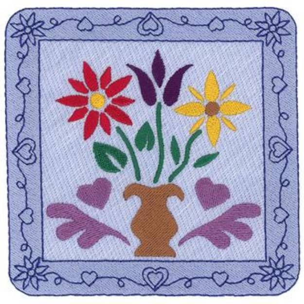 Picture of Spring Flower Square Machine Embroidery Design