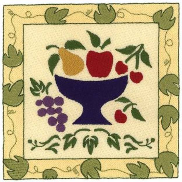 Picture of Fruit Bowl Square Machine Embroidery Design