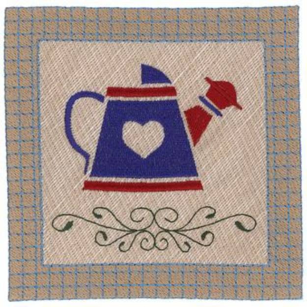 Picture of Watering Can Square Machine Embroidery Design