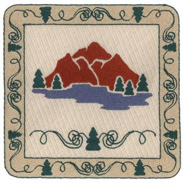 Picture of Mountain Square Machine Embroidery Design
