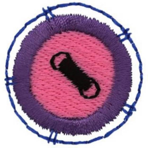 Picture of Stitched Button Machine Embroidery Design