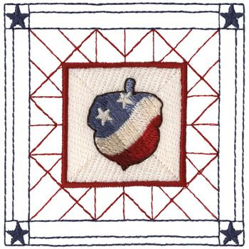 American Acorn Square Machine Embroidery Design