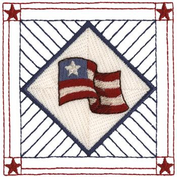 Flag Quilt Square Machine Embroidery Design