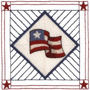 Picture of Flag Quilt Square Machine Embroidery Design