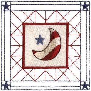 Picture of U.S. Moon Quilt Square Machine Embroidery Design