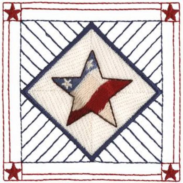Picture of U.S. Star Quilt Square Machine Embroidery Design