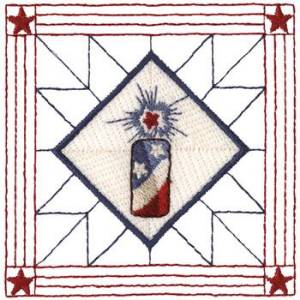 Picture of Firework Quilt Square Machine Embroidery Design