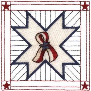 Picture of Ribbon Quilt Square Machine Embroidery Design