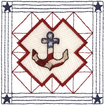 U.S. Anchor Quilt Square Machine Embroidery Design