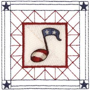 Picture of U.S. Music Quilt Square Machine Embroidery Design