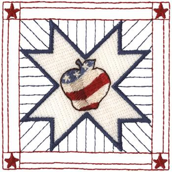 U.S. Apple Quilt Square Machine Embroidery Design