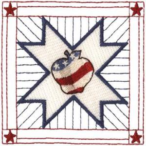 Picture of U.S. Apple Quilt Square Machine Embroidery Design
