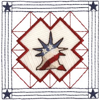 Lady Liberty Square Machine Embroidery Design
