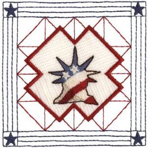 Picture of Lady Liberty Square Machine Embroidery Design