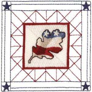 Picture of U.S. Leaf Quilt Square Machine Embroidery Design