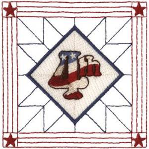 Picture of 4th July Quilt Square Machine Embroidery Design