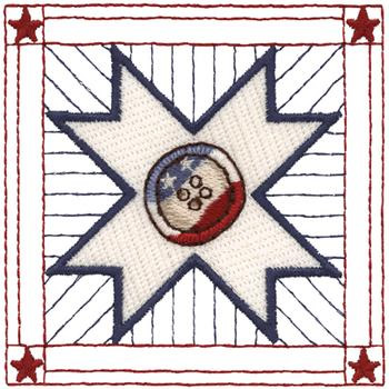U.S. Button Quilt Square Machine Embroidery Design