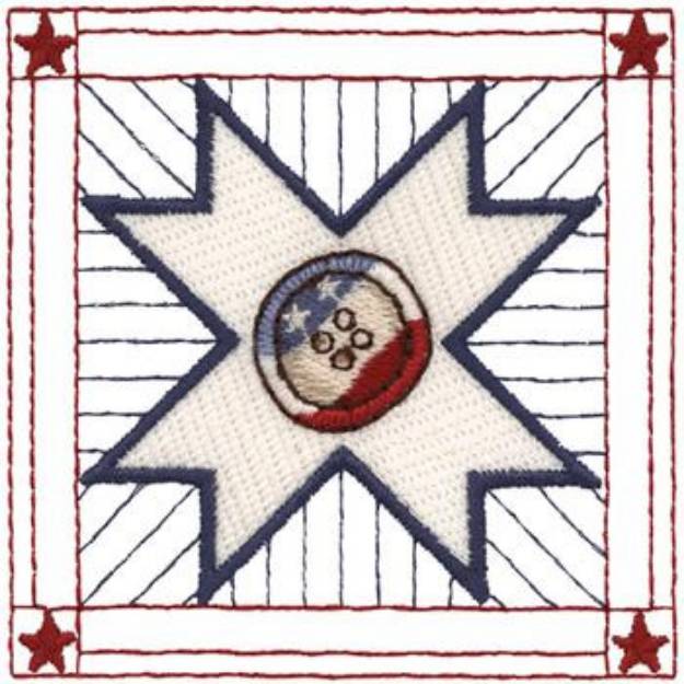 Picture of U.S. Button Quilt Square Machine Embroidery Design