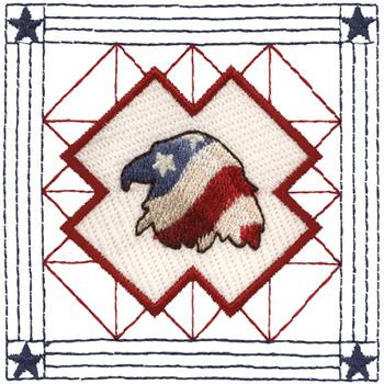 U.S. Eagle Quilt Square Machine Embroidery Design