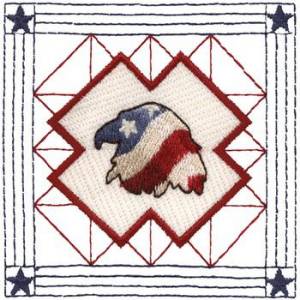 Picture of U.S. Eagle Quilt Square Machine Embroidery Design