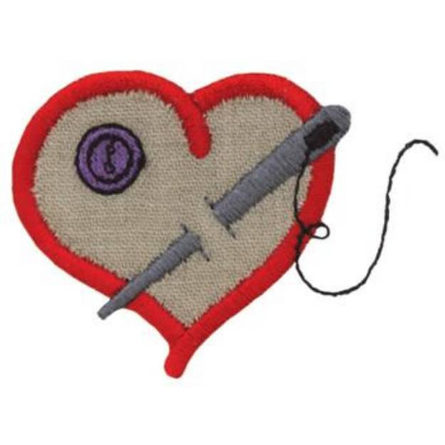 Picture of Heart Applique Machine Embroidery Design