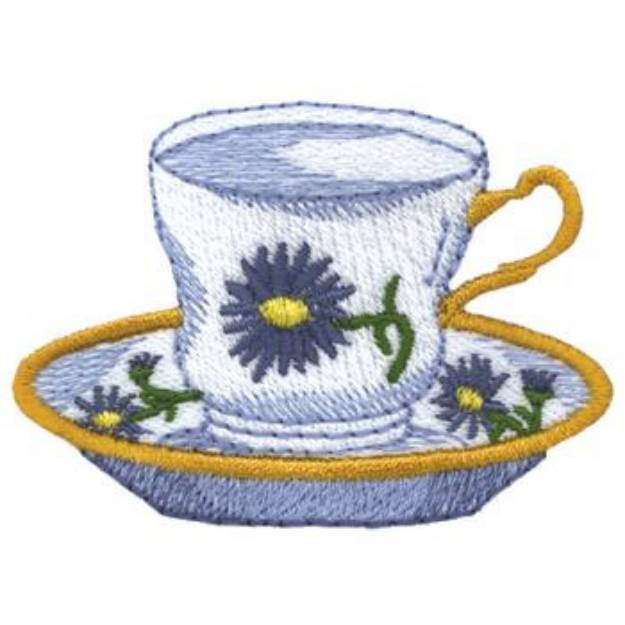 Picture of Tea Cup & Saucer Machine Embroidery Design