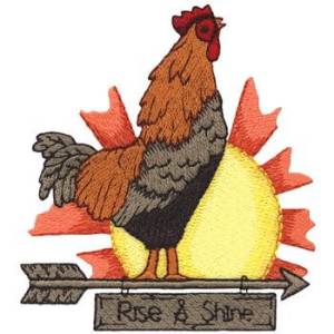 Picture of Rise & Shine Rooster Machine Embroidery Design