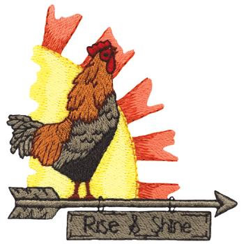 Rise & Shine Rooster Machine Embroidery Design
