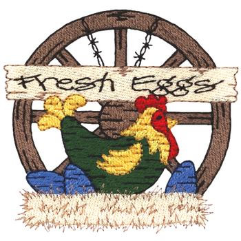 Fresh Hen Eggs Machine Embroidery Design