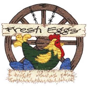 Picture of Fresh Hen Eggs Machine Embroidery Design