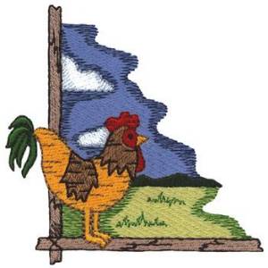Picture of Rooster Border Machine Embroidery Design