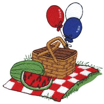 Fourth Of July Picnic Machine Embroidery Design