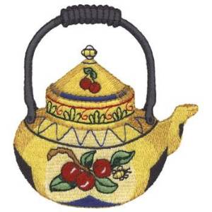 Picture of Cherry Tea Pot Machine Embroidery Design
