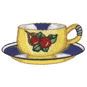 Cherry Tea Cup Machine Embroidery Design