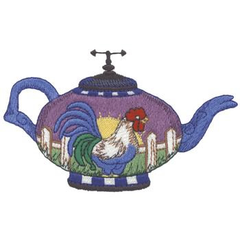Sunrise Tea Pot Machine Embroidery Design