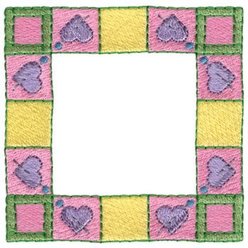 Pinned Heart Border Machine Embroidery Design