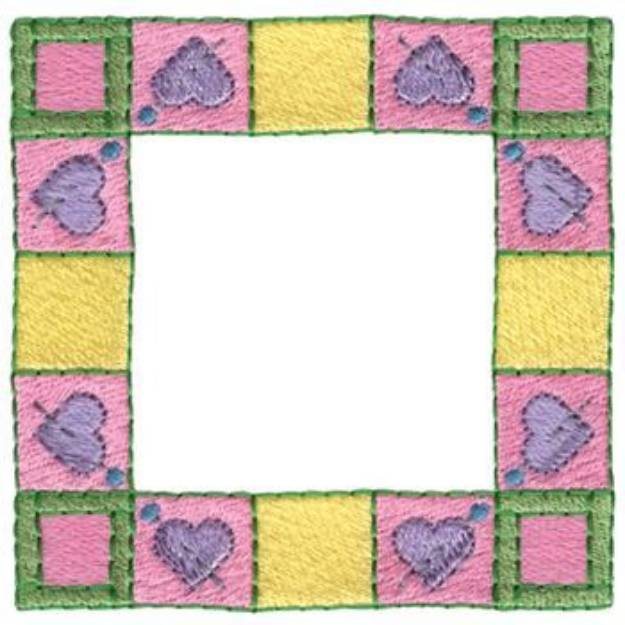 Picture of Pinned Heart Border Machine Embroidery Design