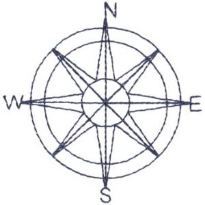 Picture of Compass Outline Machine Embroidery Design