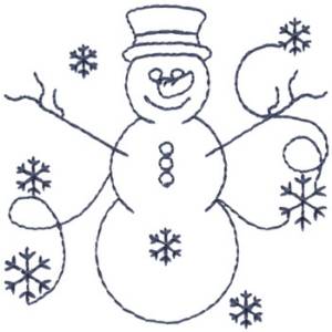 Picture of Snowman Outline Machine Embroidery Design