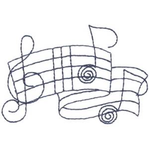 Picture of Music Staff Outline Machine Embroidery Design