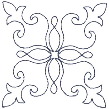 Fleur-de-lis Outline Machine Embroidery Design