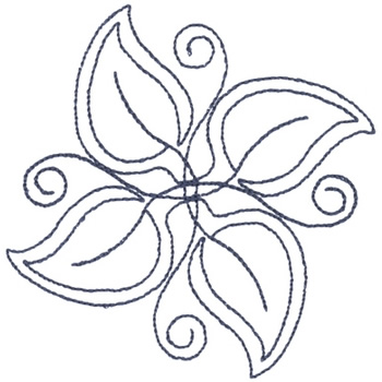 Leaf Pattern Outline Machine Embroidery Design