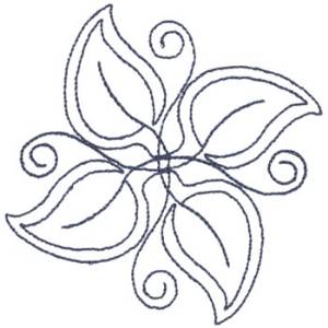 Picture of Leaf Pattern Outline Machine Embroidery Design