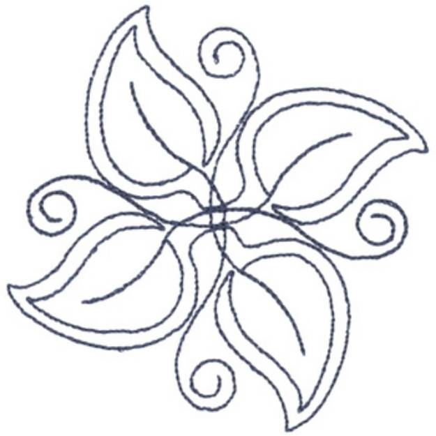 Picture of Leaf Pattern Outline Machine Embroidery Design