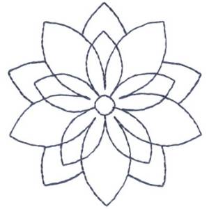 Picture of Poinsettia Oultine Machine Embroidery Design
