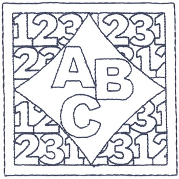 ABC & 123 Outline Machine Embroidery Design