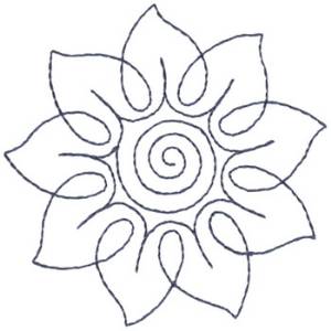 Picture of Sunflower Outline Machine Embroidery Design