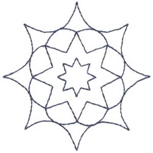 Picture of Star Flower Outline Machine Embroidery Design