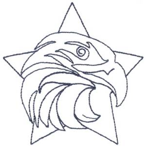 Picture of Eagle Head Outline Machine Embroidery Design