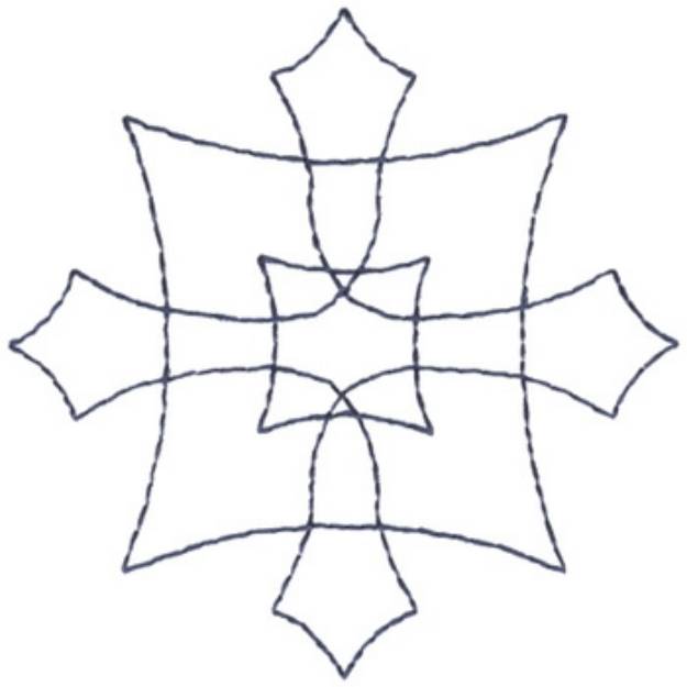 Picture of Cross & Square Outline Machine Embroidery Design